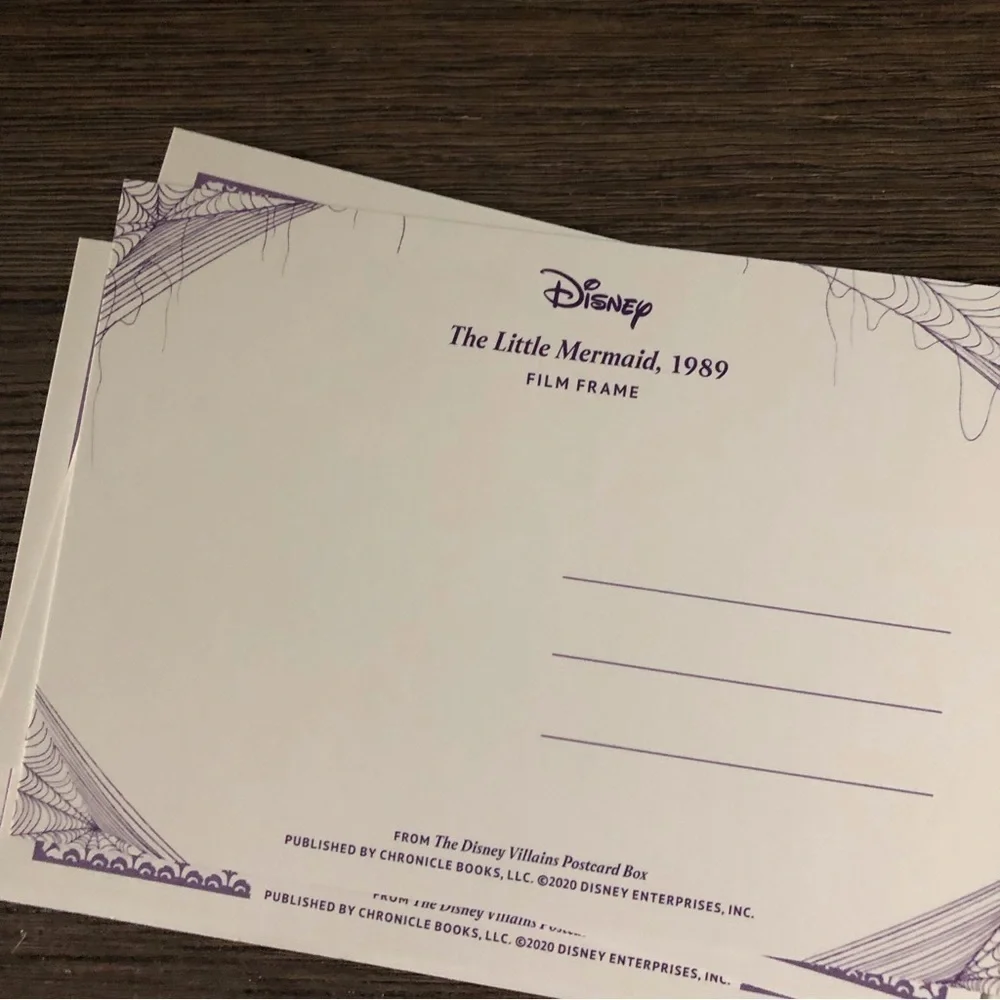 Disney Villains Postcards: The Little Mermaid: Ursula 4 pack.